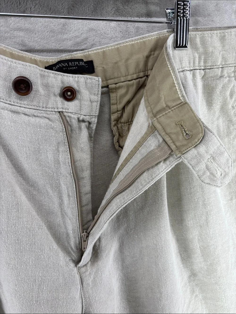 Banana Republic Men's Light Khaki Linen 7